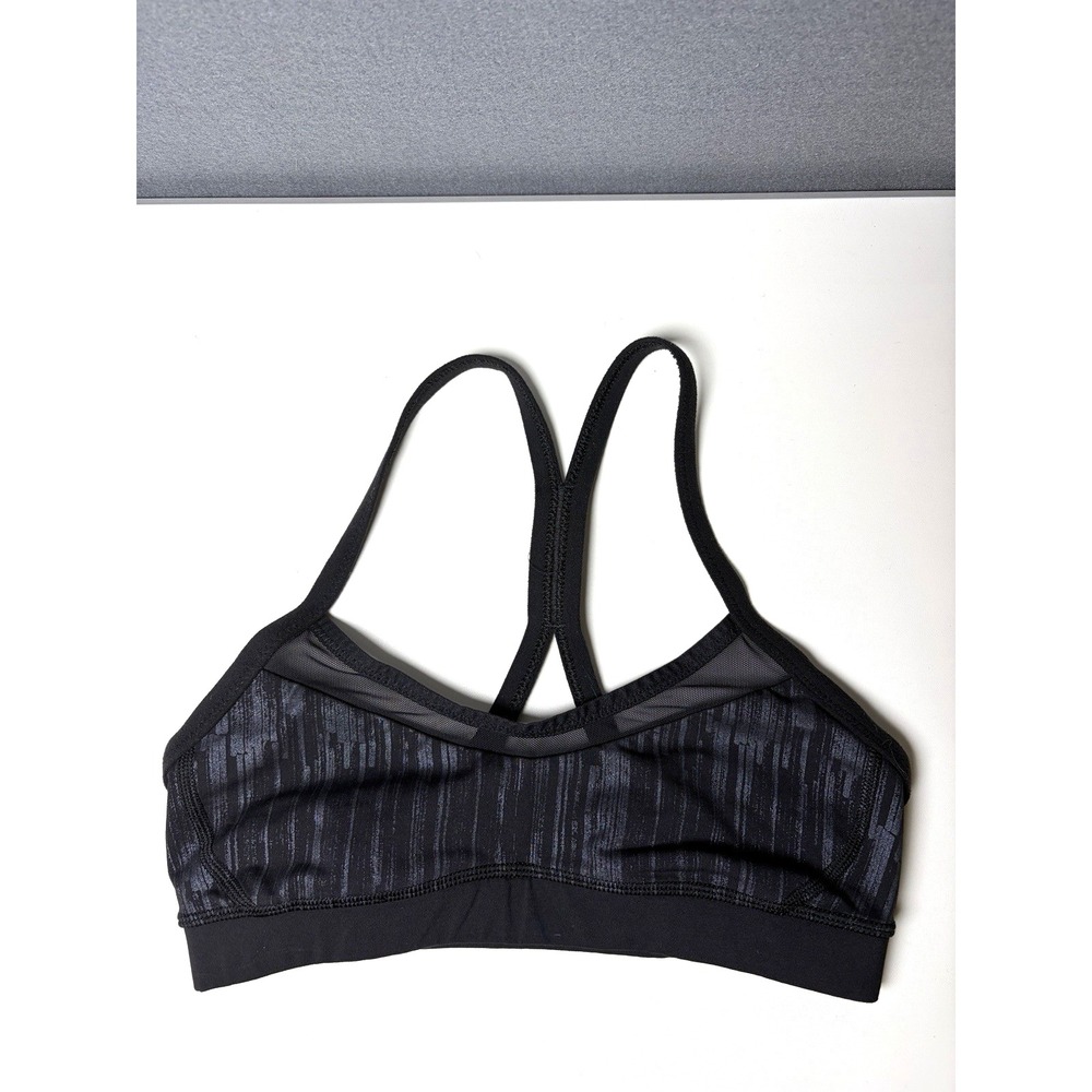 Lululemon Flow Y Sports Bra Black Gray SIZE UNKNOWN